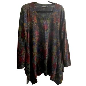 Paisley Tunic Long Sleeve Top Sz XL